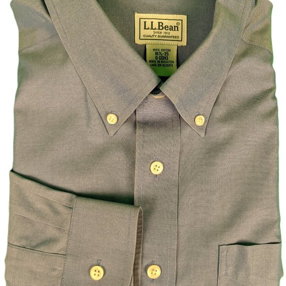 LL Bean Light Blue Button Down Mens Long Sleeve Dress Shirt - Picture 1 of 7